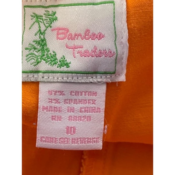Bamboo Trader‎ Size 10 Women Golf Tennis SKort Orange w/ Embroidered Pineapples - Picture 4 of 4
